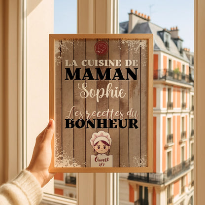 Affiche Mamie personnalisée - La cuisine de Mamie avec prénom