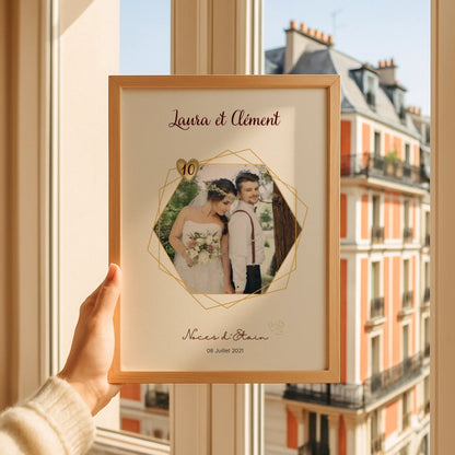 Affiche Personnalisée - Noces d'Etain - Cadeau Unique pour 10ème Anniversaire de Mariage