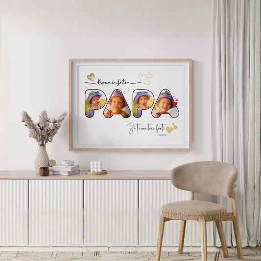 Affiche fête des pères personnalisée papa