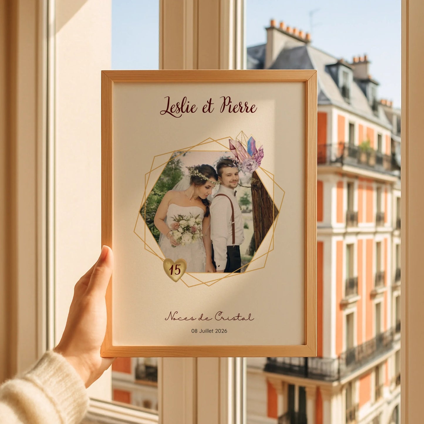Affiche Personnalisée Noces de Cristal - Cadeau Unique 15 ans de Mariage