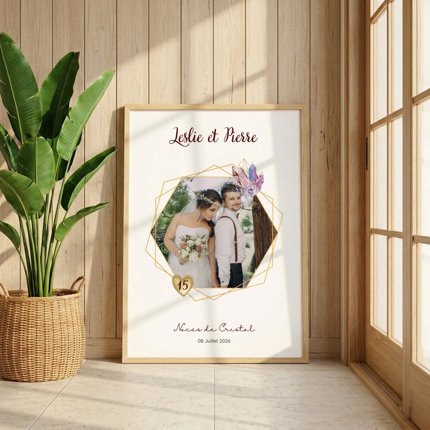 Affiche Personnalisée Noces de Cristal - Cadeau Unique 15 ans de Mariage