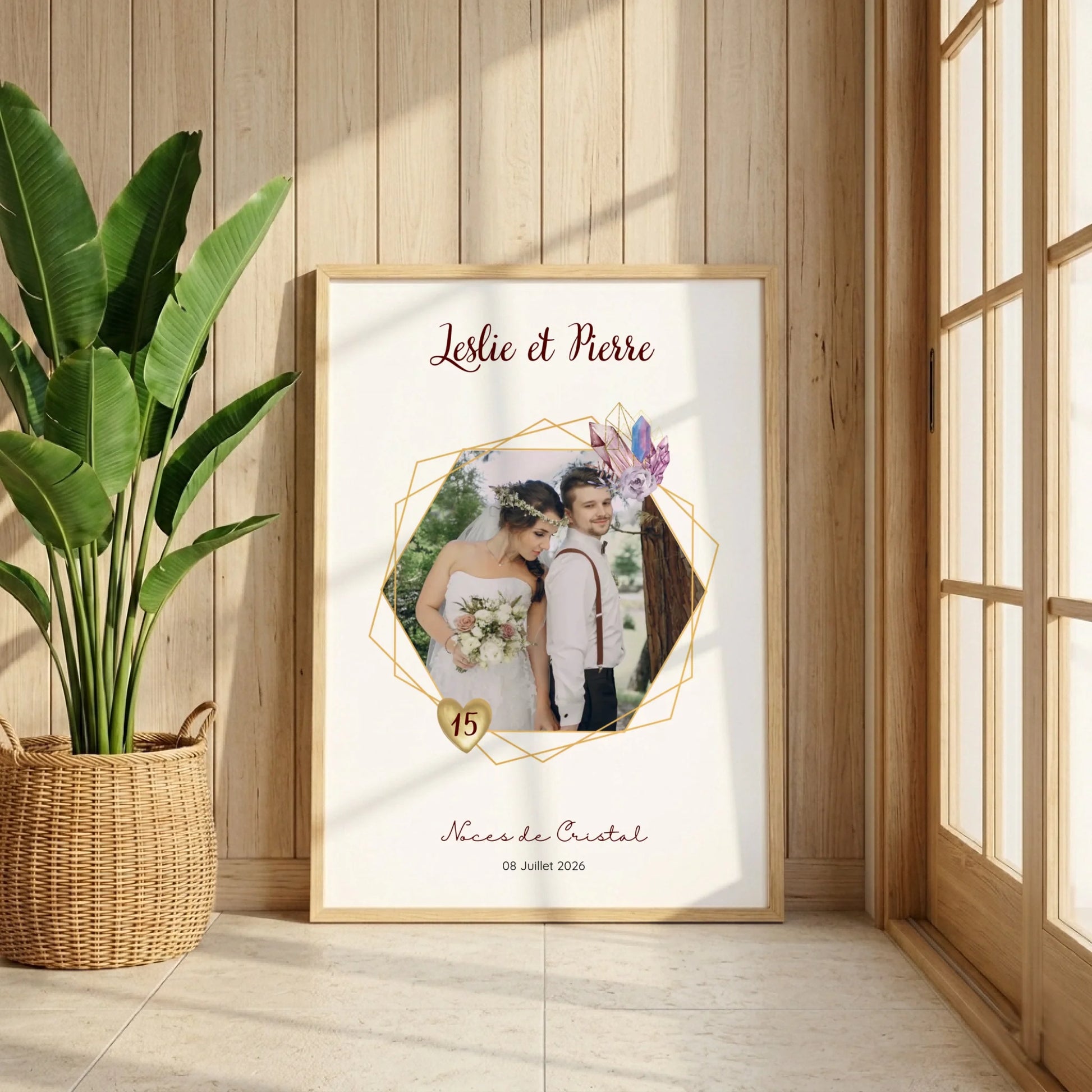 Affiche Personnalisée Noces de Cristal - Cadeau Unique 15 ans de Mariage