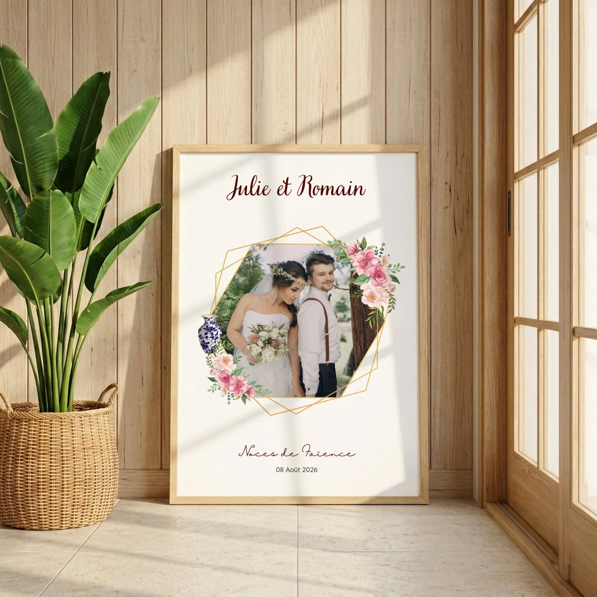 Cadeau Noces de Faïence Personnalisé - Affiche 9 Ans de Mariage