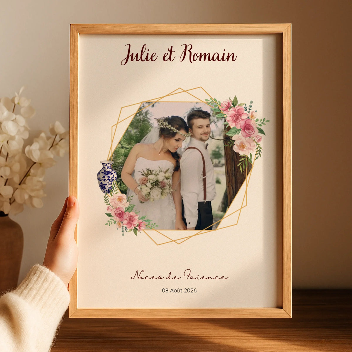 Cadeau Noces de Faïence Personnalisé - Affiche 9 Ans de Mariage