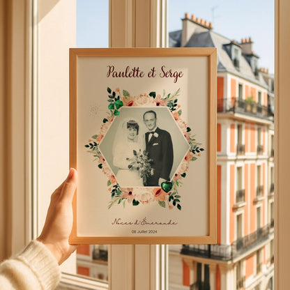 Affiche Personnalisée Noces d'Émeraude - Cadeau Unique 40 ans de Mariage