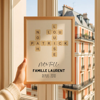 Affiche Personnalisée Famille Scrabble