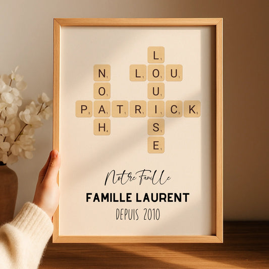 Affiche Personnalisée Famille Scrabble
