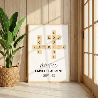 Affiche Personnalisée Famille Scrabble