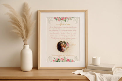Affiche Personnalisée - Filleul(e) avec Texte et photo - Cadeau filleule personnalisé 