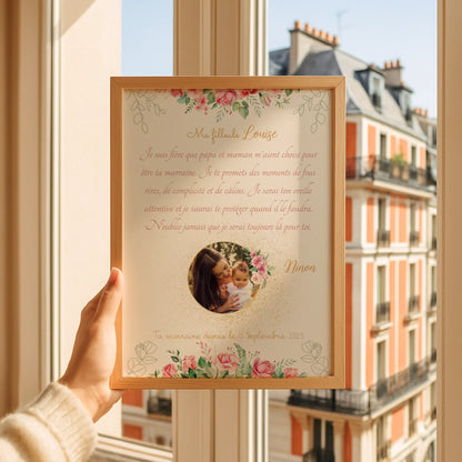 Affiche Personnalisée - Filleul(e) avec Texte et photo - Cadeau filleule personnalisé 