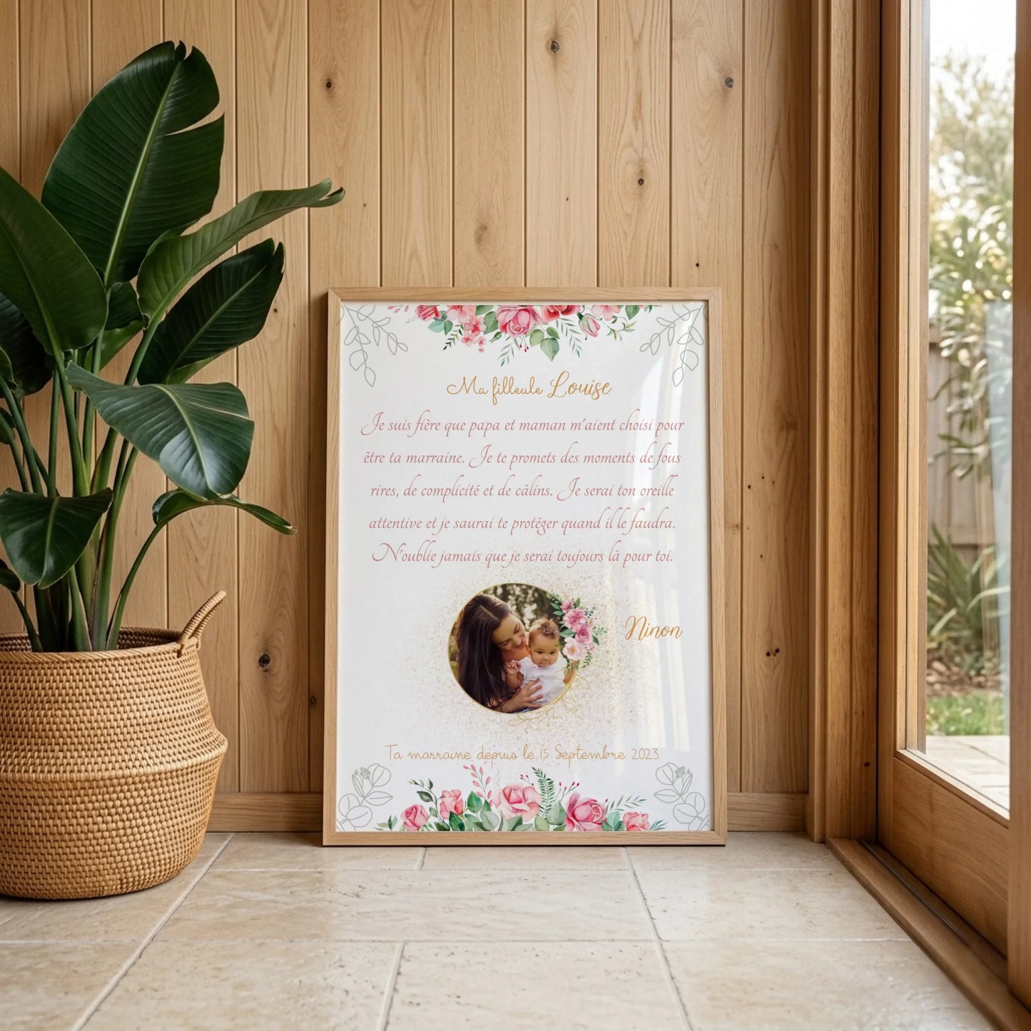 Affiche Personnalisée - Filleul(e) avec Texte et photo - Cadeau filleule personnalisé 