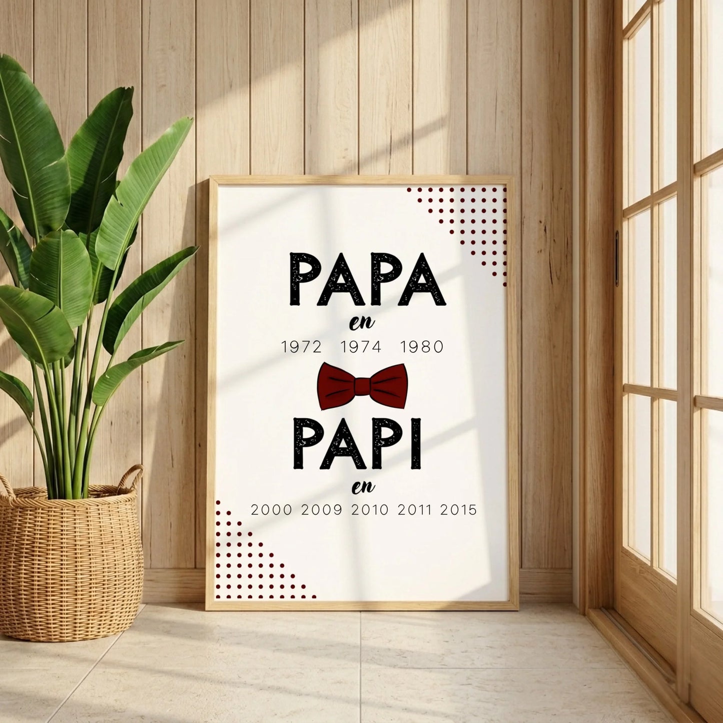 Affiche Personnalisée Papa Papi Années de naissance - idée Annonce grossesse