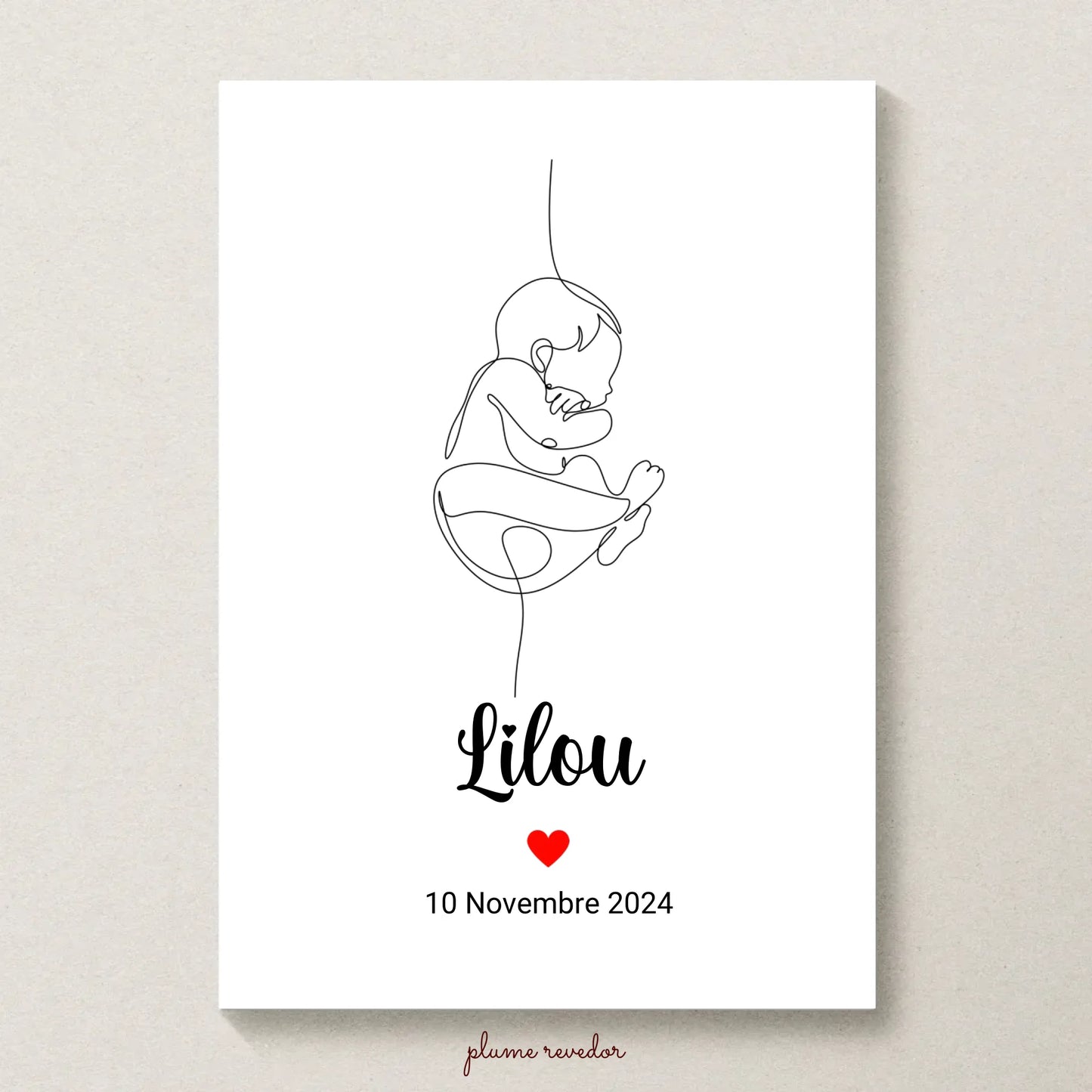 Affiche personnalisée Naissance minimaliste Art Line