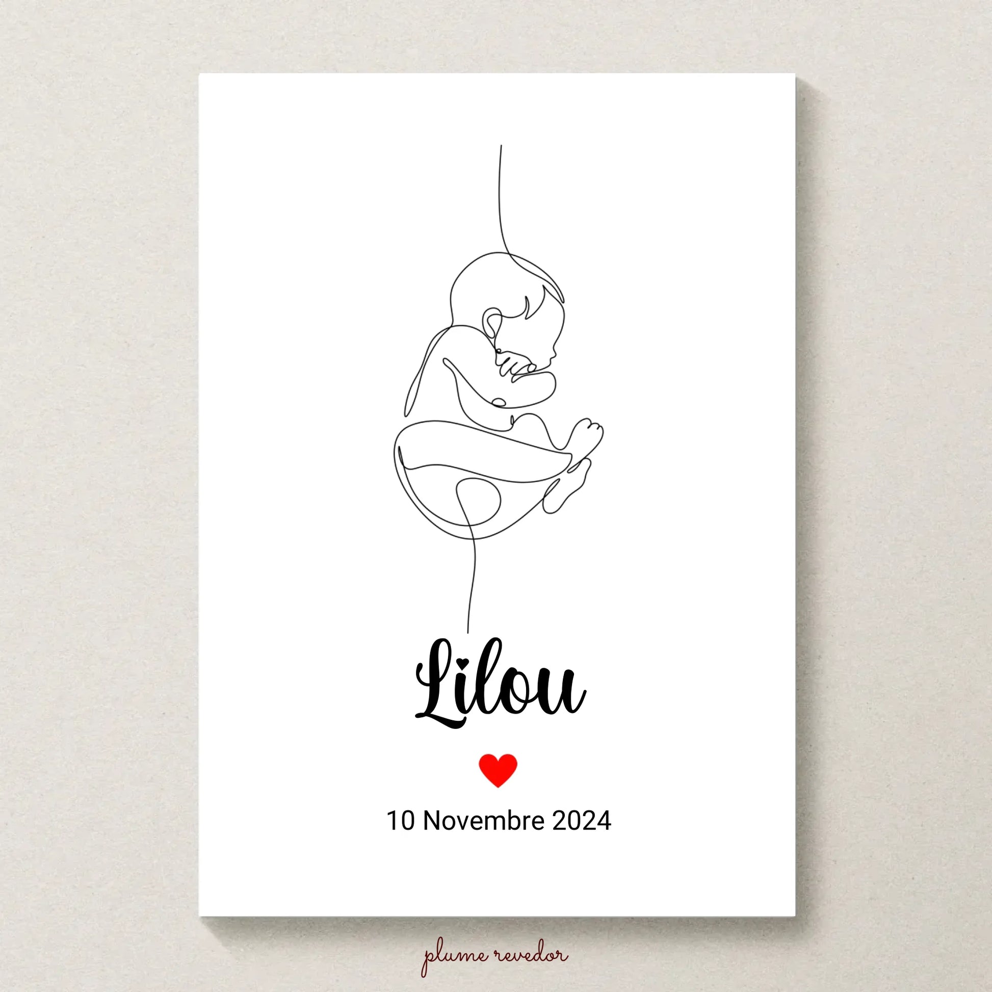 Affiche personnalisée Naissance minimaliste Art Line