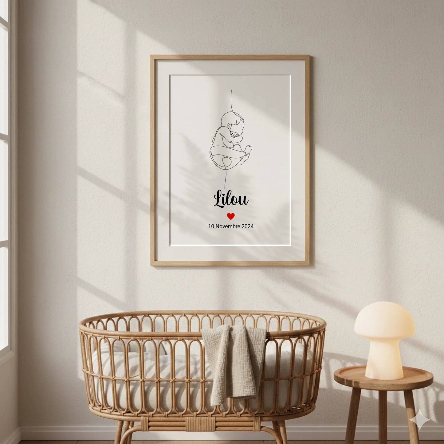 Affiche personnalisée Naissance minimaliste Art Line