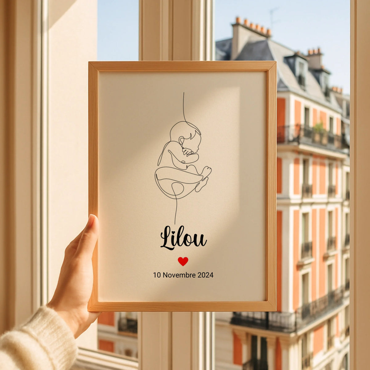 Affiche personnalisée Naissance minimaliste Art Line