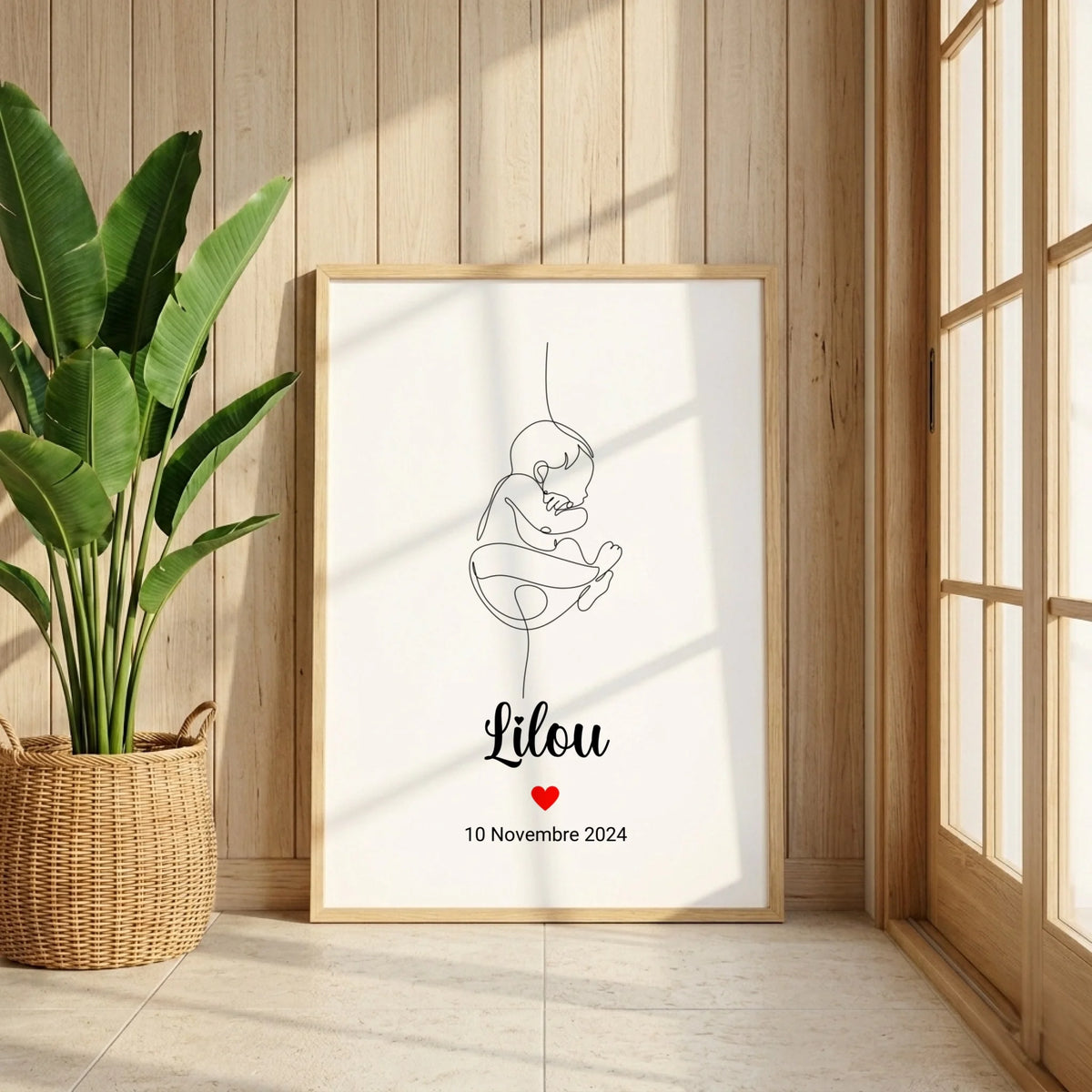 Affiche personnalisée Naissance minimaliste Art Line