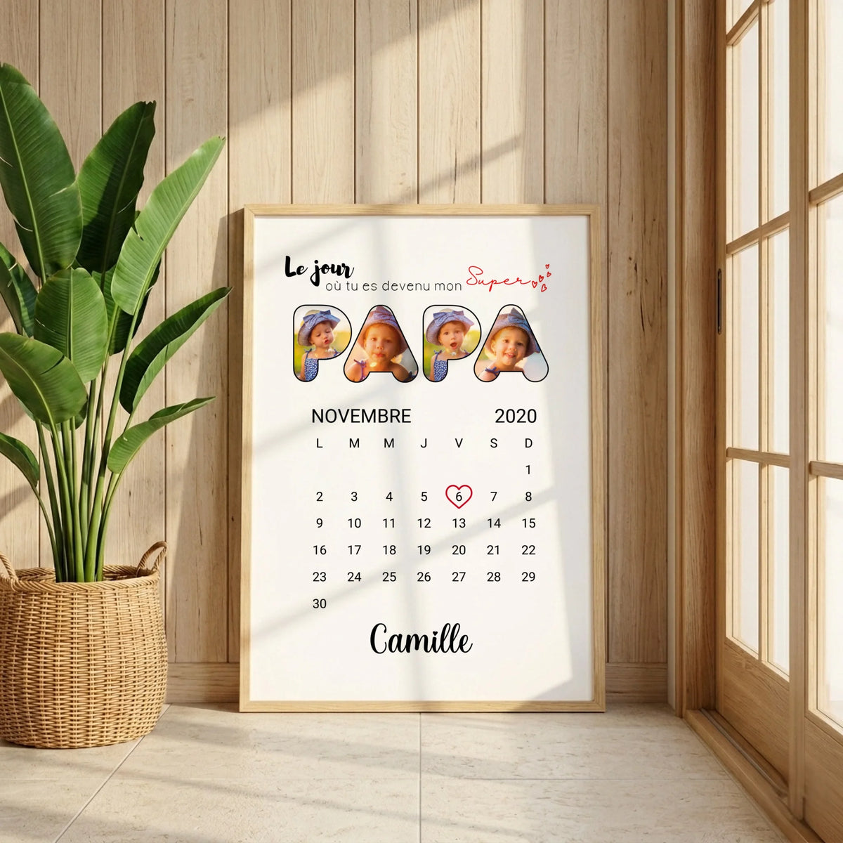 Affiche personnalisée Lettres Papa Photos Calendrier