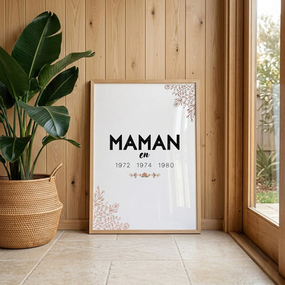 Affiche Personnalisée Maman années de naissance