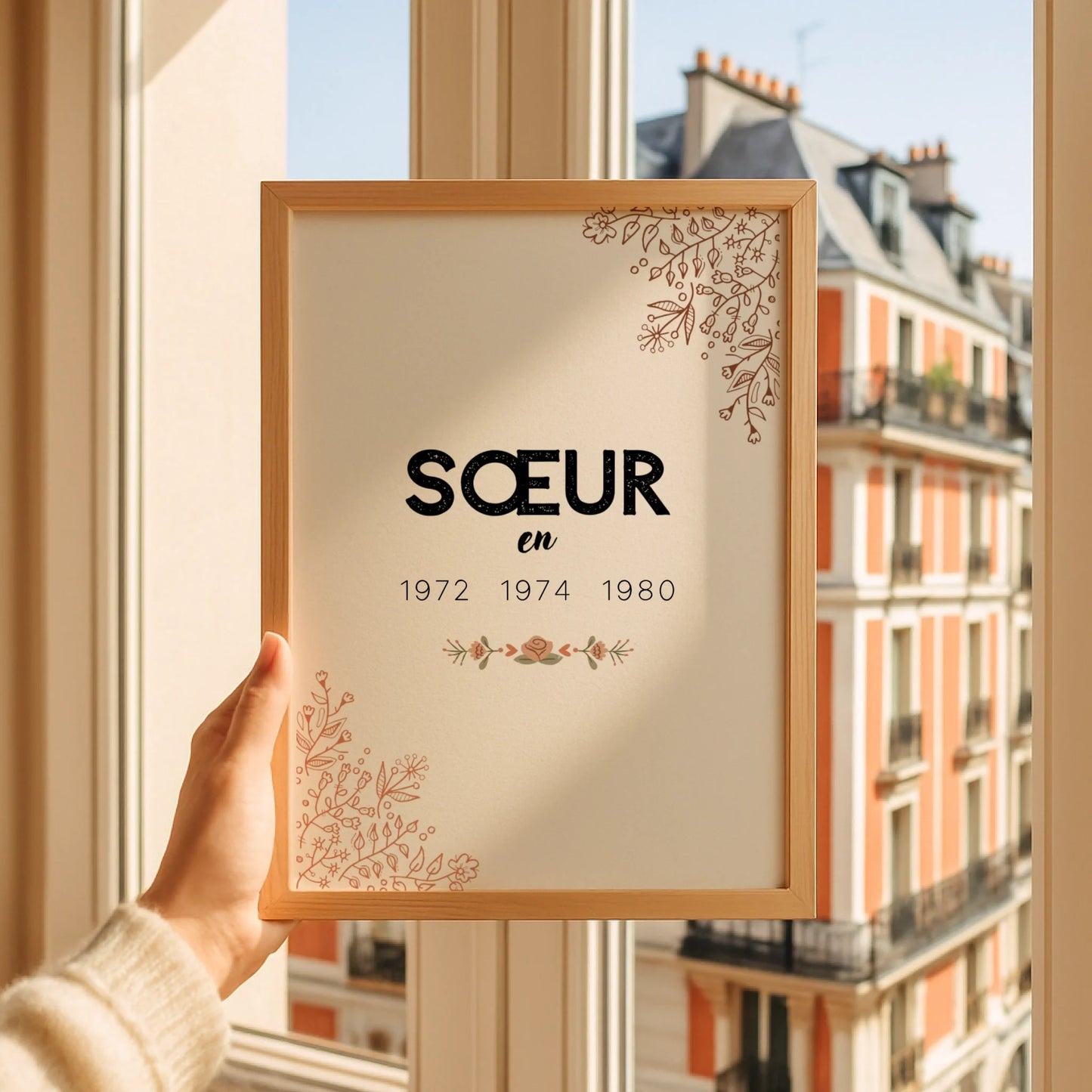 Affiche Personnalisée Sœur Années de naissance