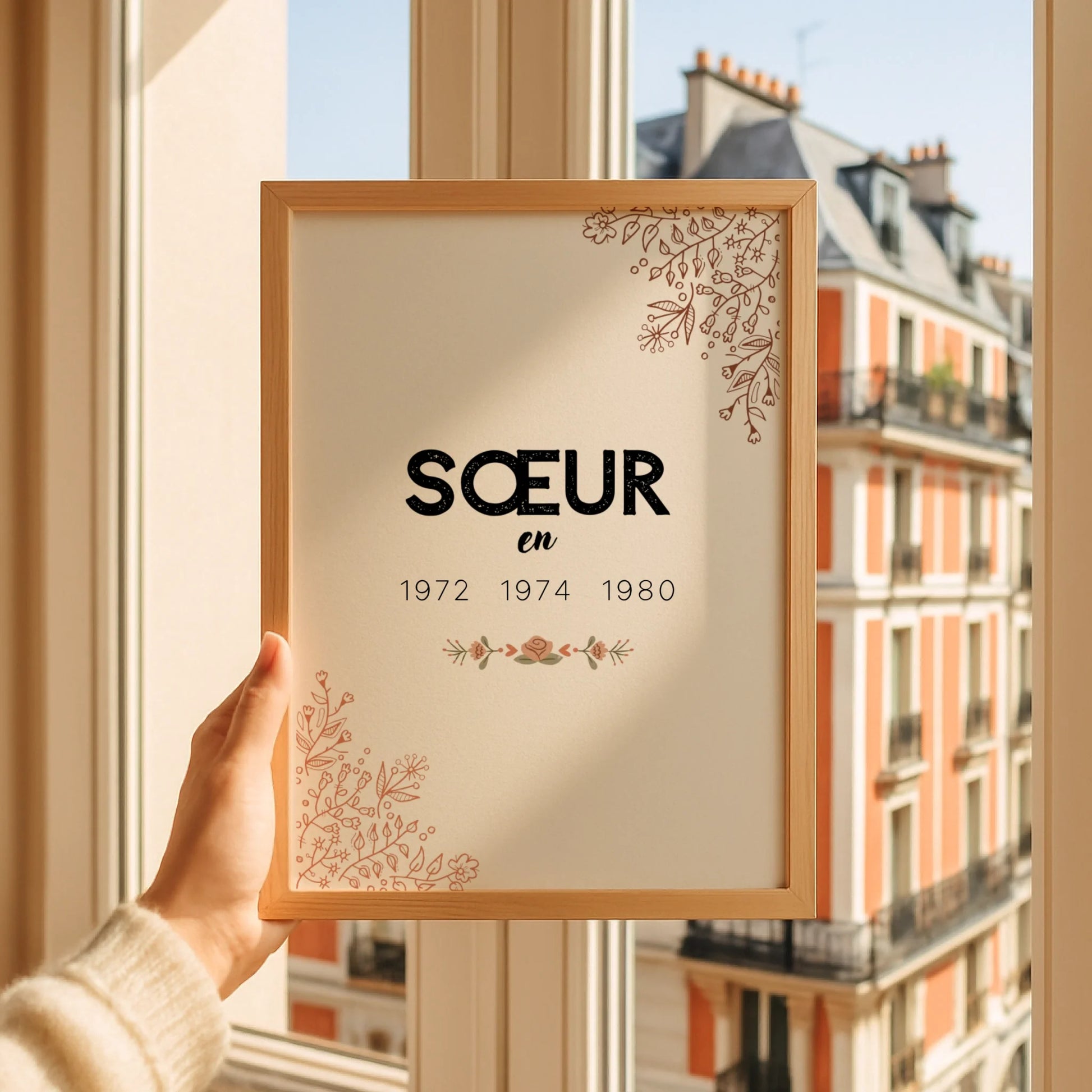 Affiche Personnalisée Sœur Années de naissance