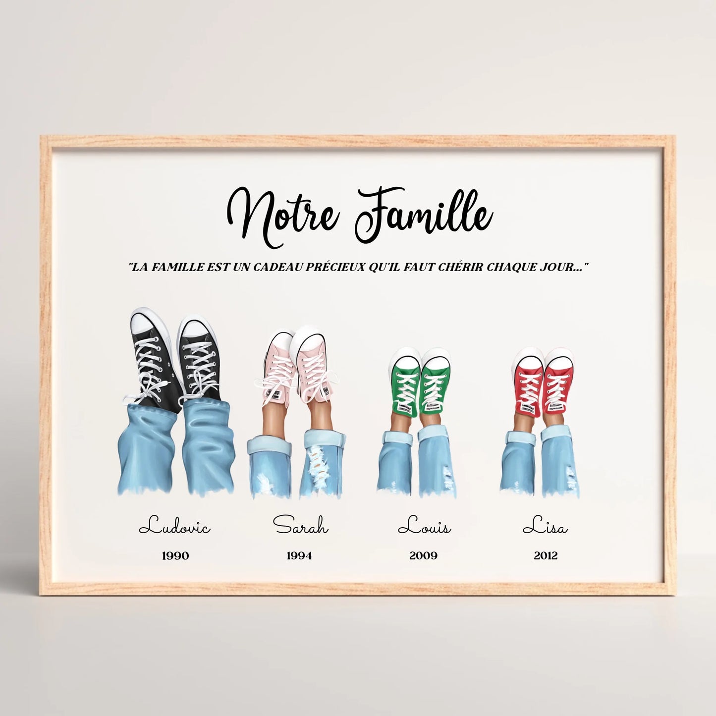 Affiche personnalisée - Portrait de Famille avec chaussures