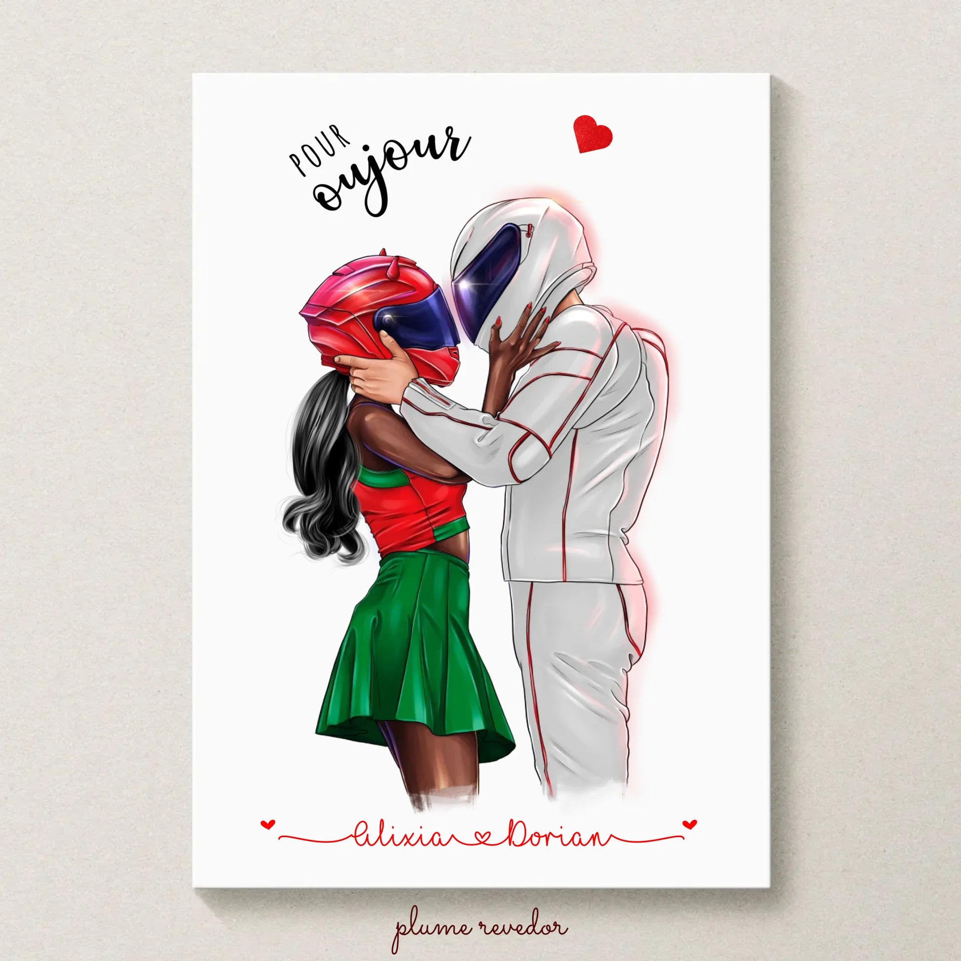 Affiche Personnalisée Couple de Motards