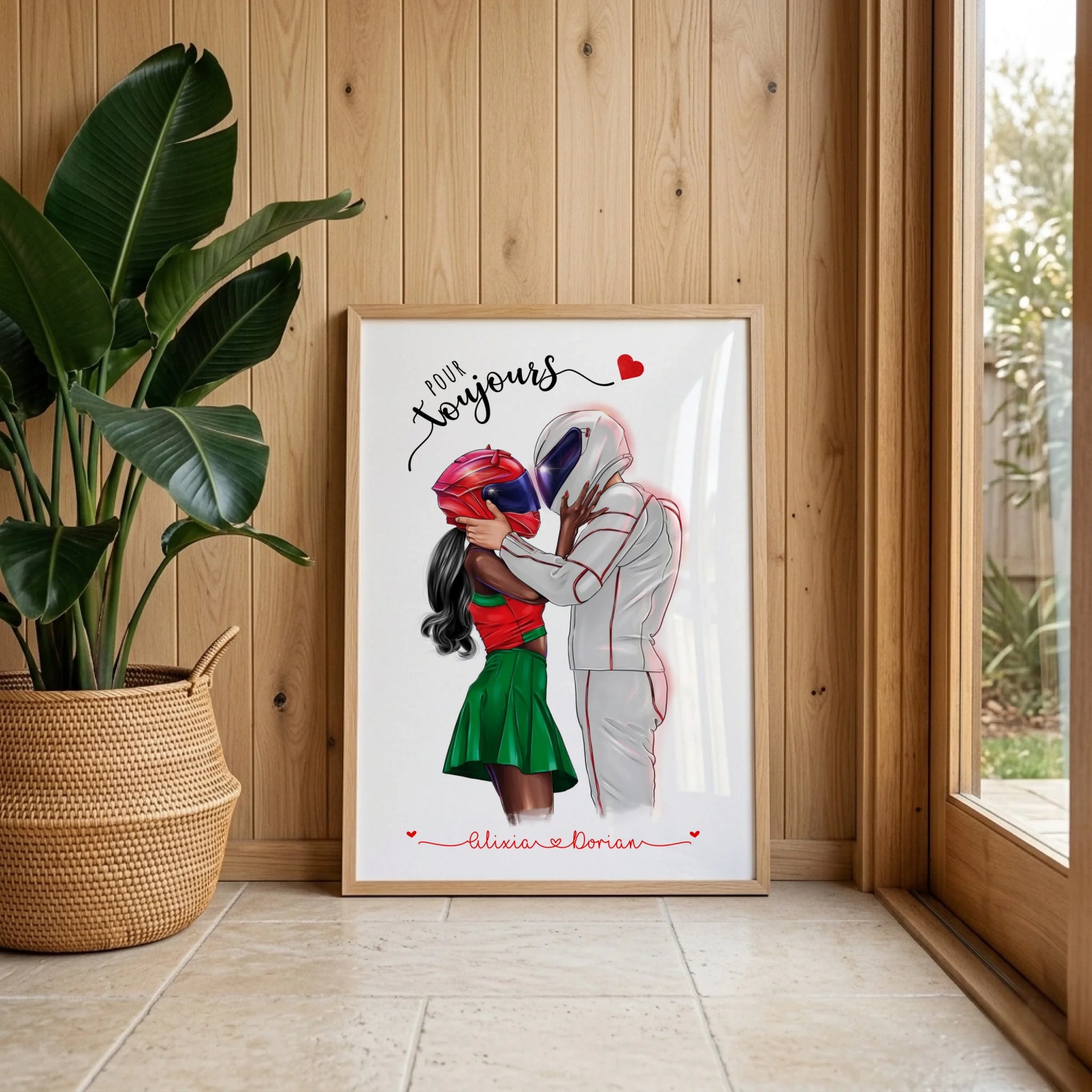 Affiche Personnalisée Couple de Motards