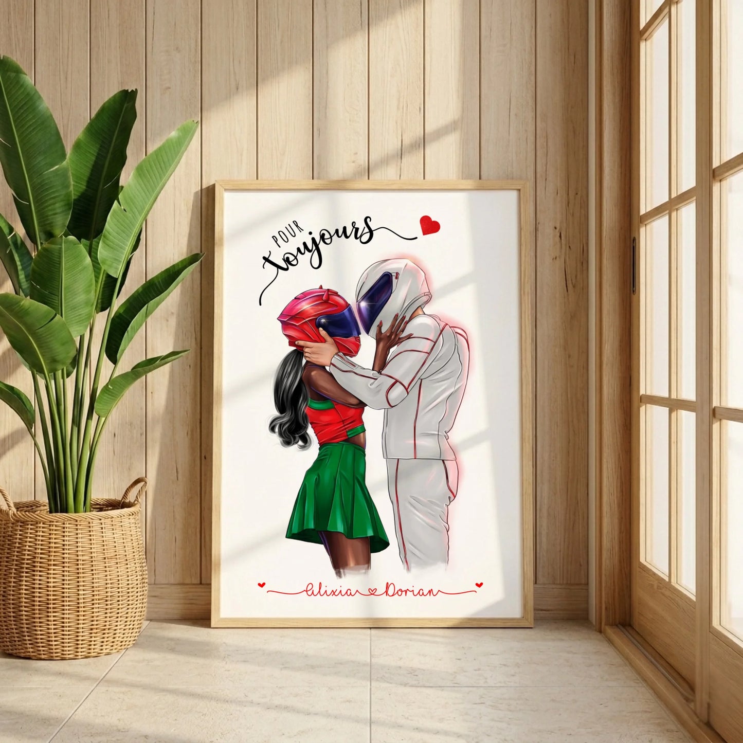 Affiche Personnalisée Couple de Motards