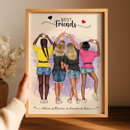 Affiche BEST FRIENDS personnalisée - Meilleures Amies