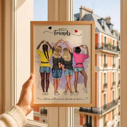 Affiche BEST FRIENDS personnalisée - Meilleures Amies