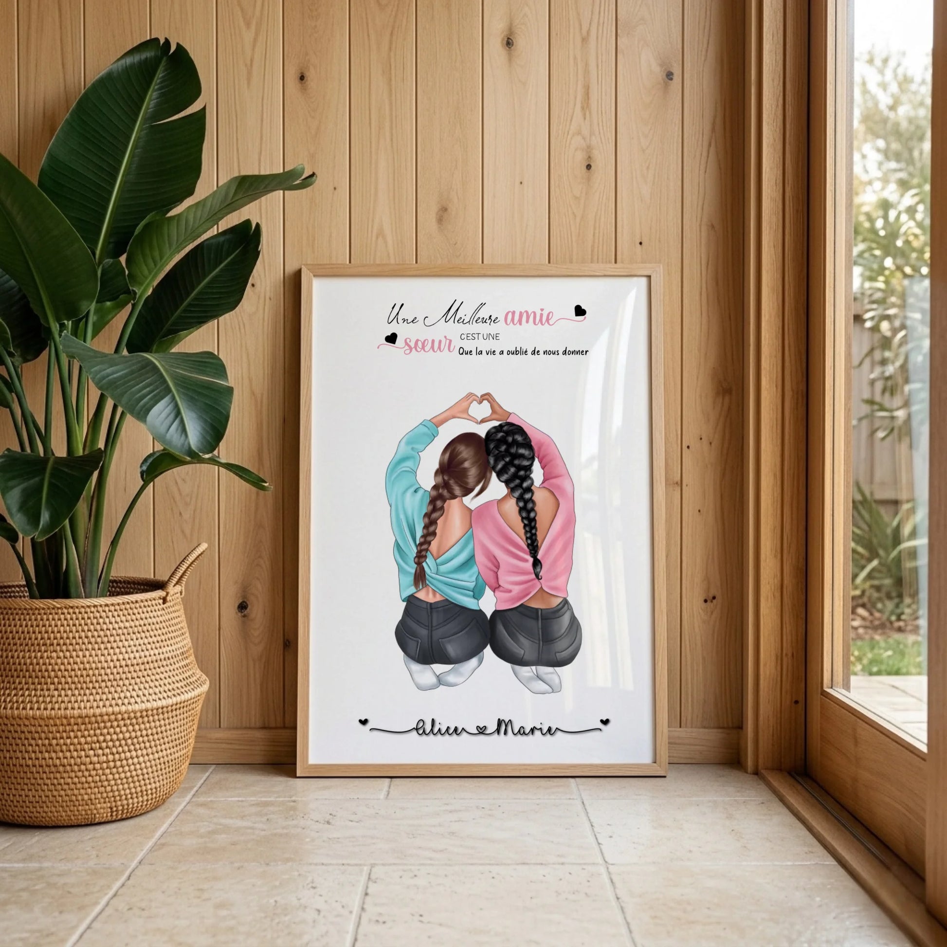 Affiche Meilleure Amie personnalisée cœur