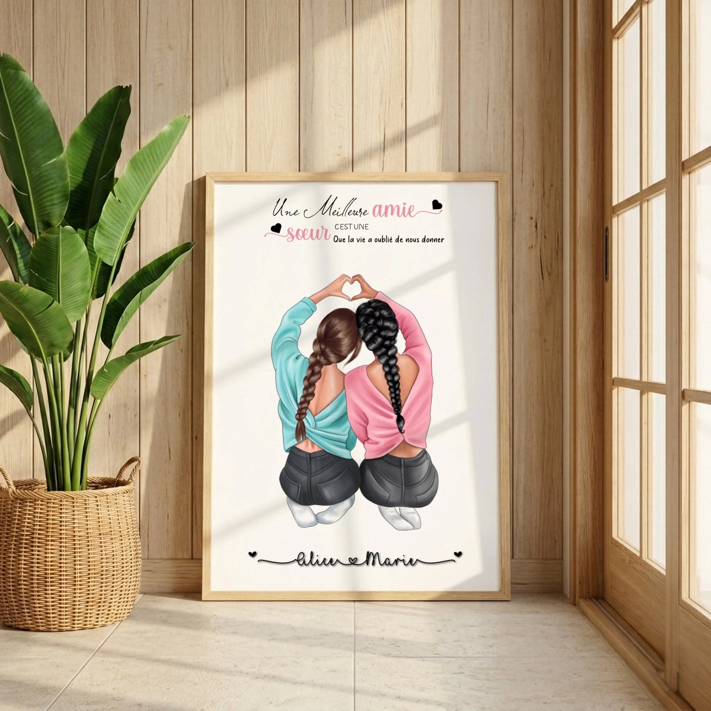 Affiche Meilleure Amie personnalisée cœur