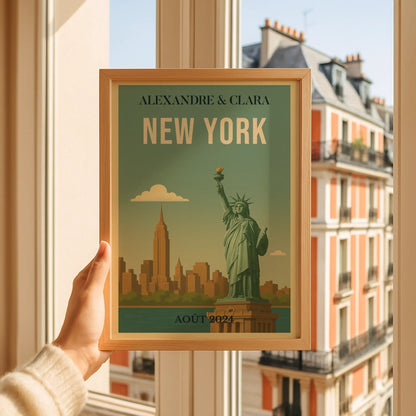 Affiche personnalisée New York – Statue de la Liberté vintage