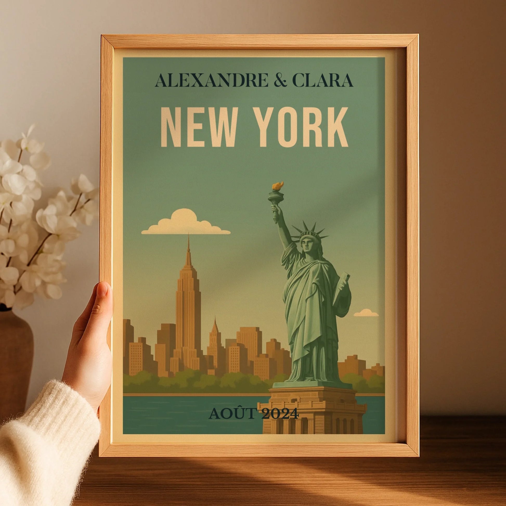 Affiche personnalisée New York – Statue de la Liberté vintage