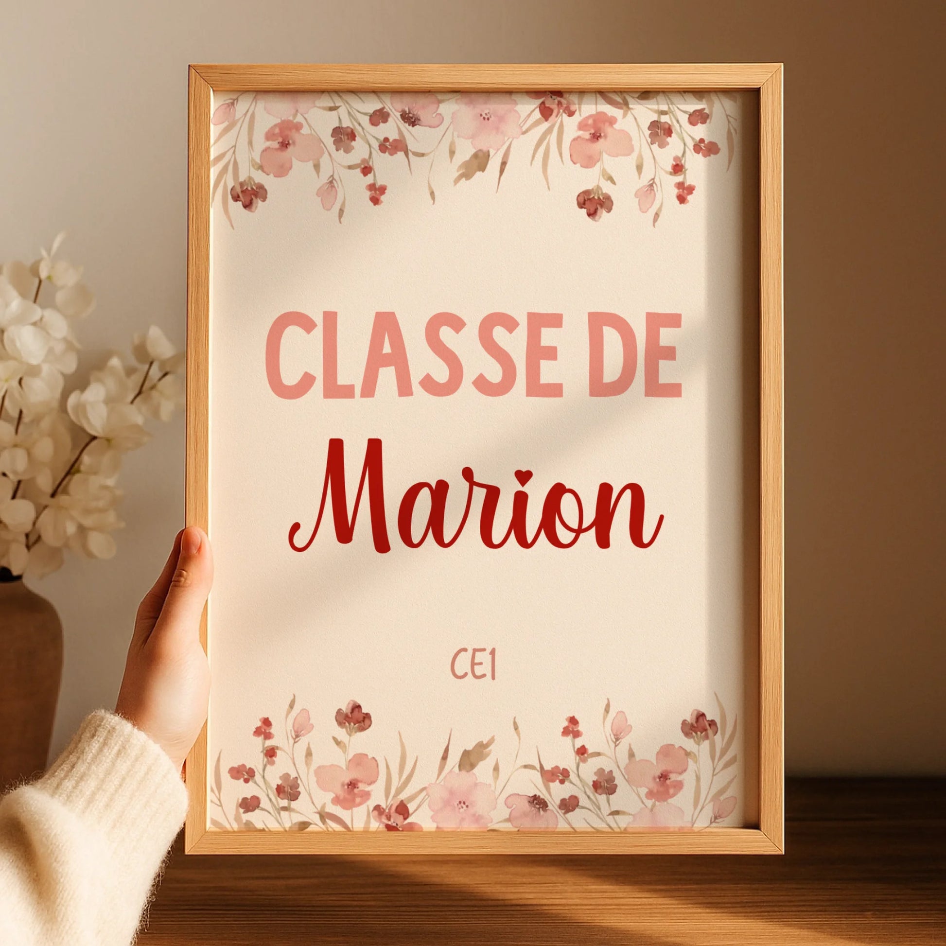 Affiche personnalisée maîtresse « Classe de [Prénom] » - Cadeau Maîtresse