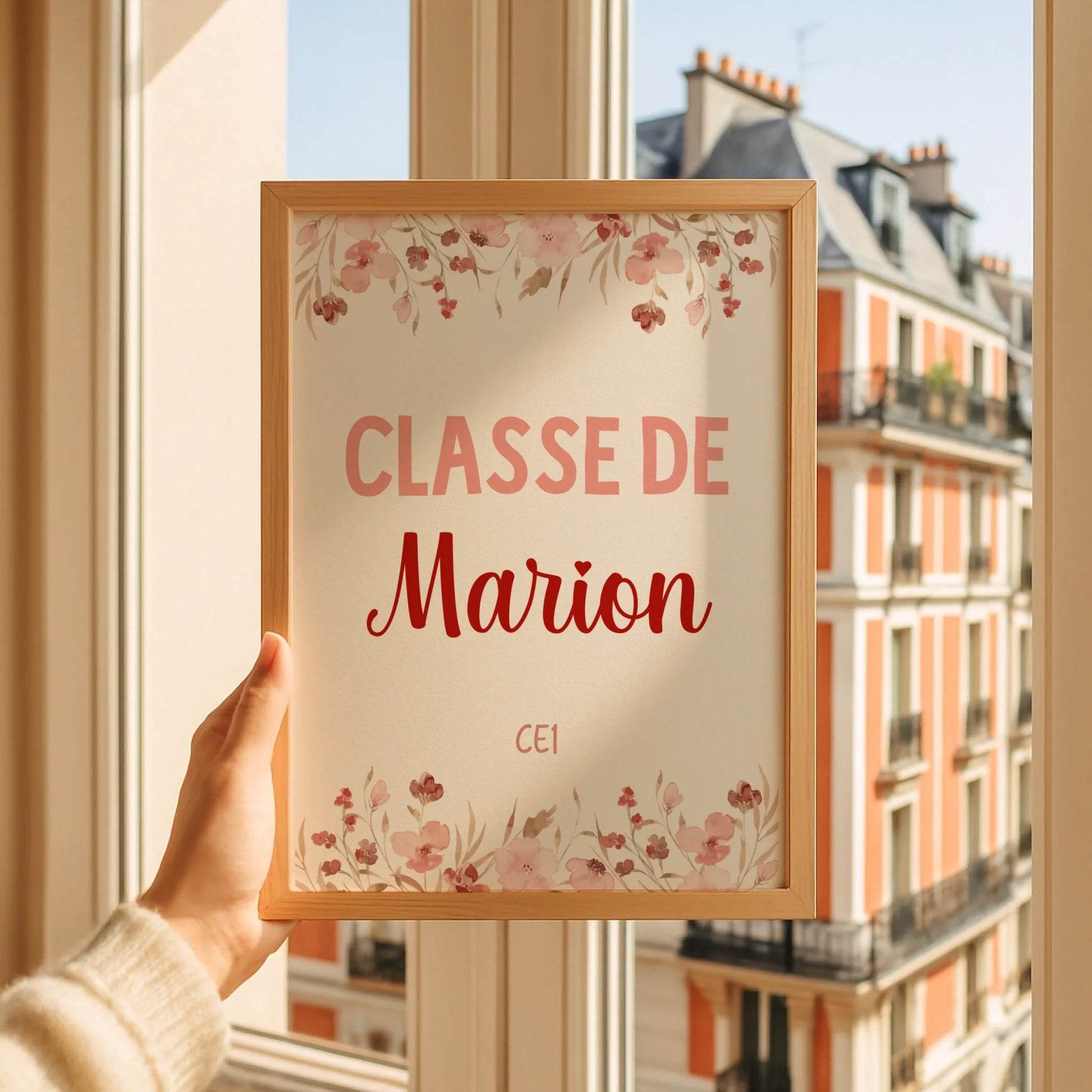 Affiche personnalisée maîtresse « Classe de [Prénom] » - Cadeau Maîtresse