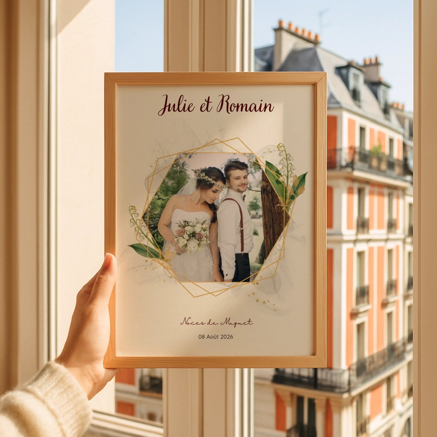Cadeau Noces de muguet - Affiche Personnalisée 13 Ans de Mariage