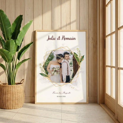 Cadeau Noces de muguet - Affiche Personnalisée 13 Ans de Mariage