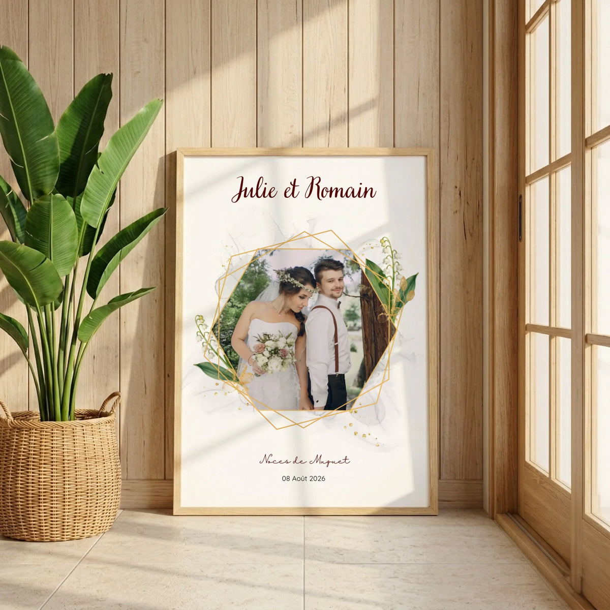 Cadeau Noces de muguet - Affiche Personnalisée 13 Ans de Mariage