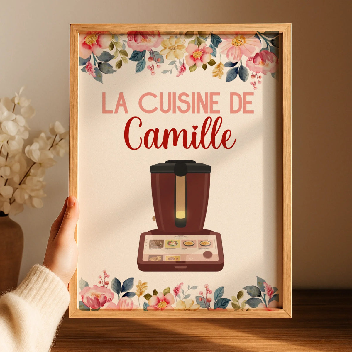 Affiche Cuisine personnalisée avec prénom - Robot de cuisine illustration Thermomix ou Monsieur Cuisine