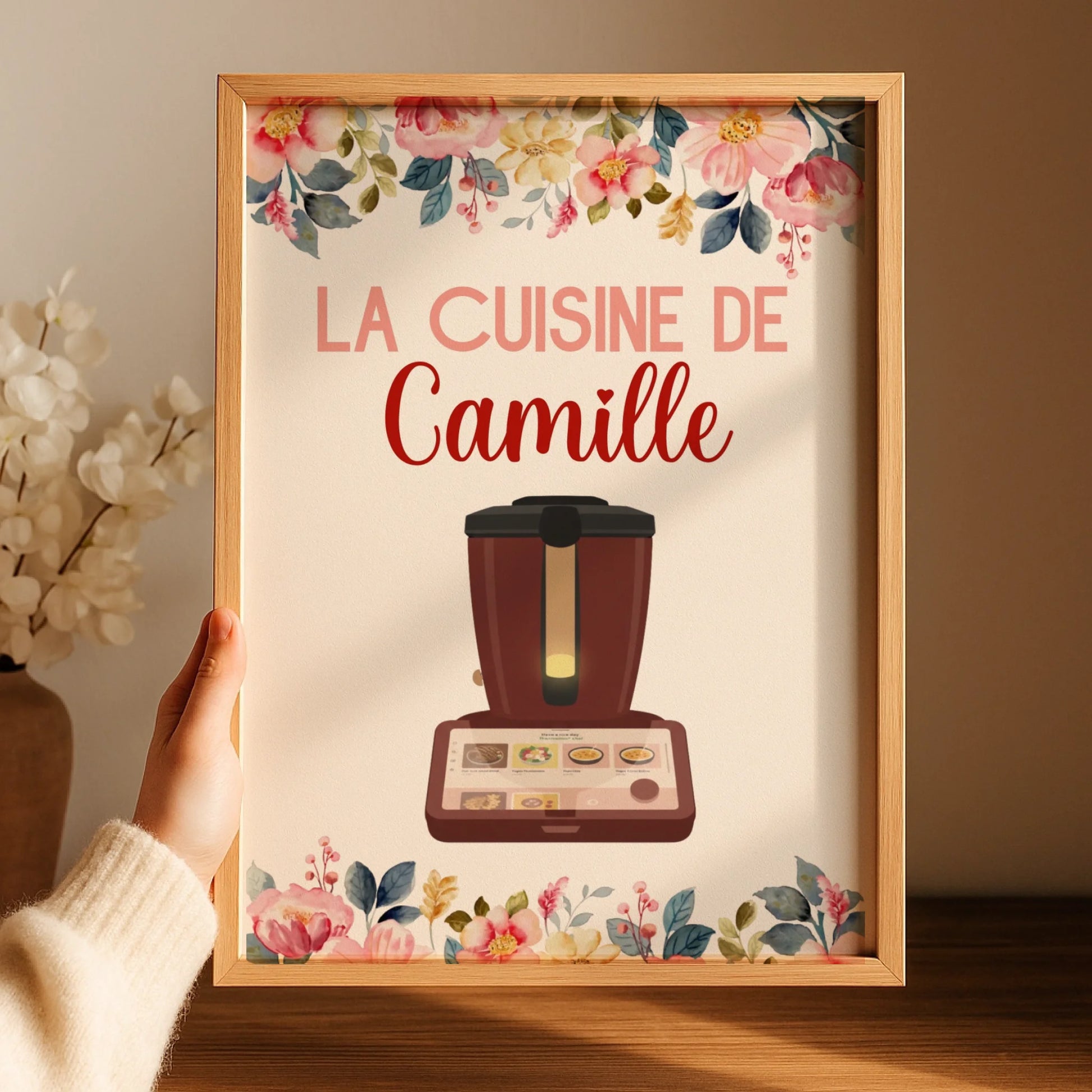 Affiche Cuisine personnalisée avec prénom - Robot de cuisine illustration Thermomix ou Monsieur Cuisine