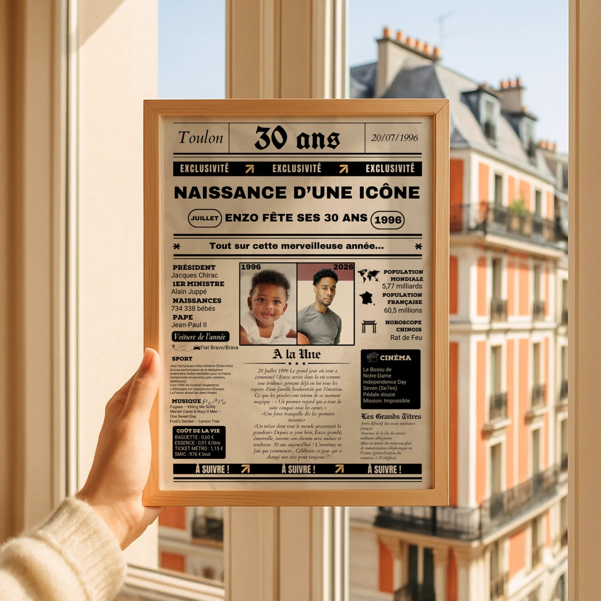 Affiche Personnalisée Anniversaire 30 Ans Journal