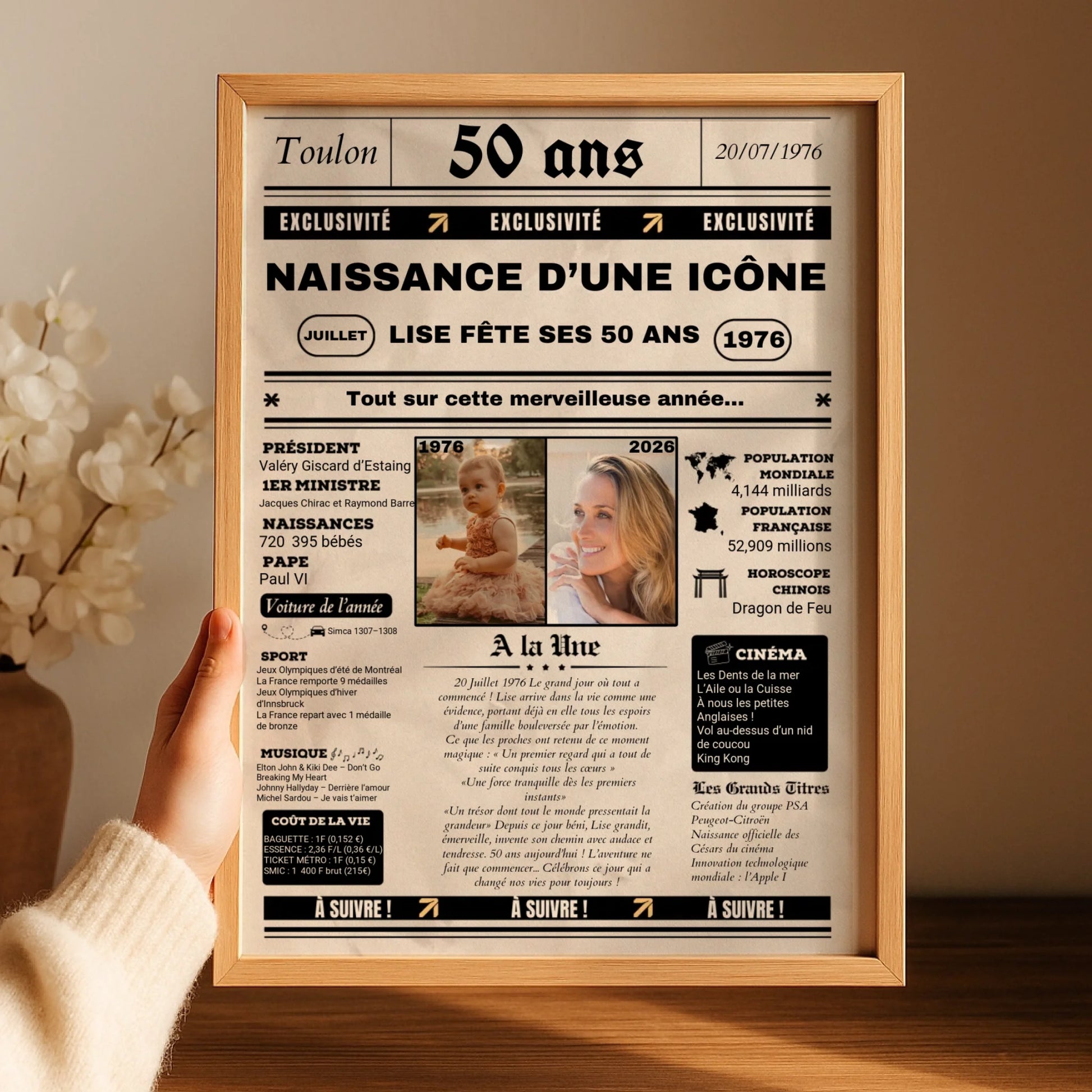 Affiche Personnalisée Anniversaire 50 Ans Journal