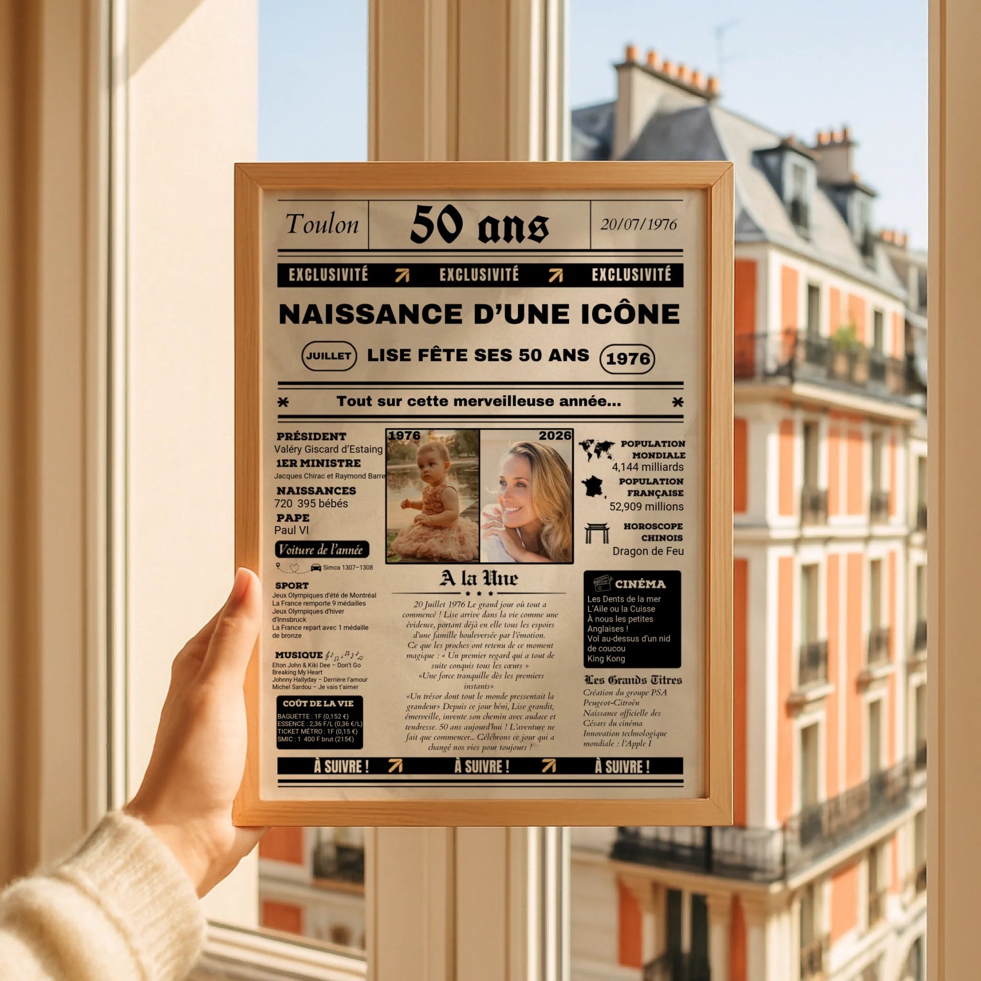Affiche Personnalisée Anniversaire 50 Ans Journal