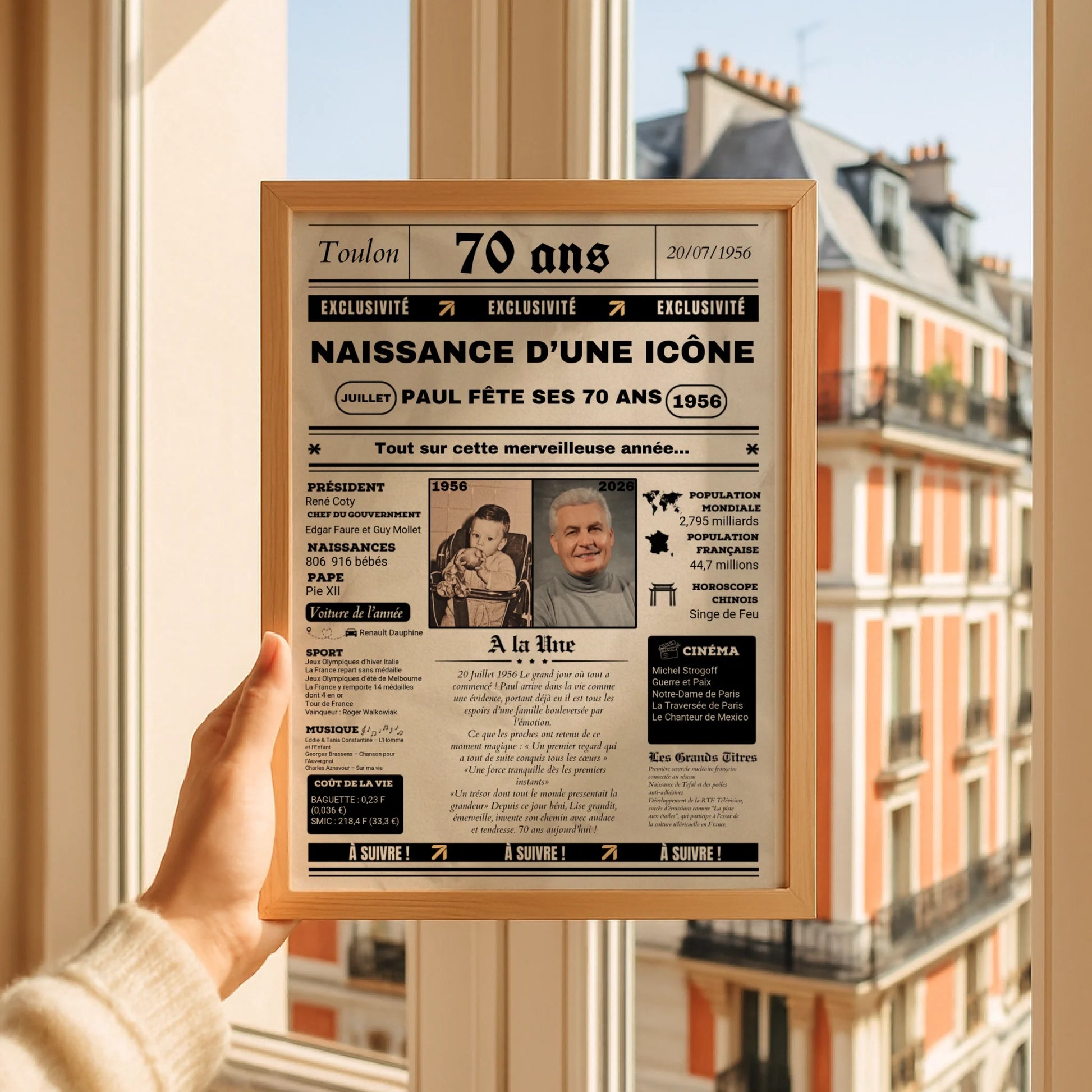 Affiche Personnalisée Anniversaire 70 Ans Journal