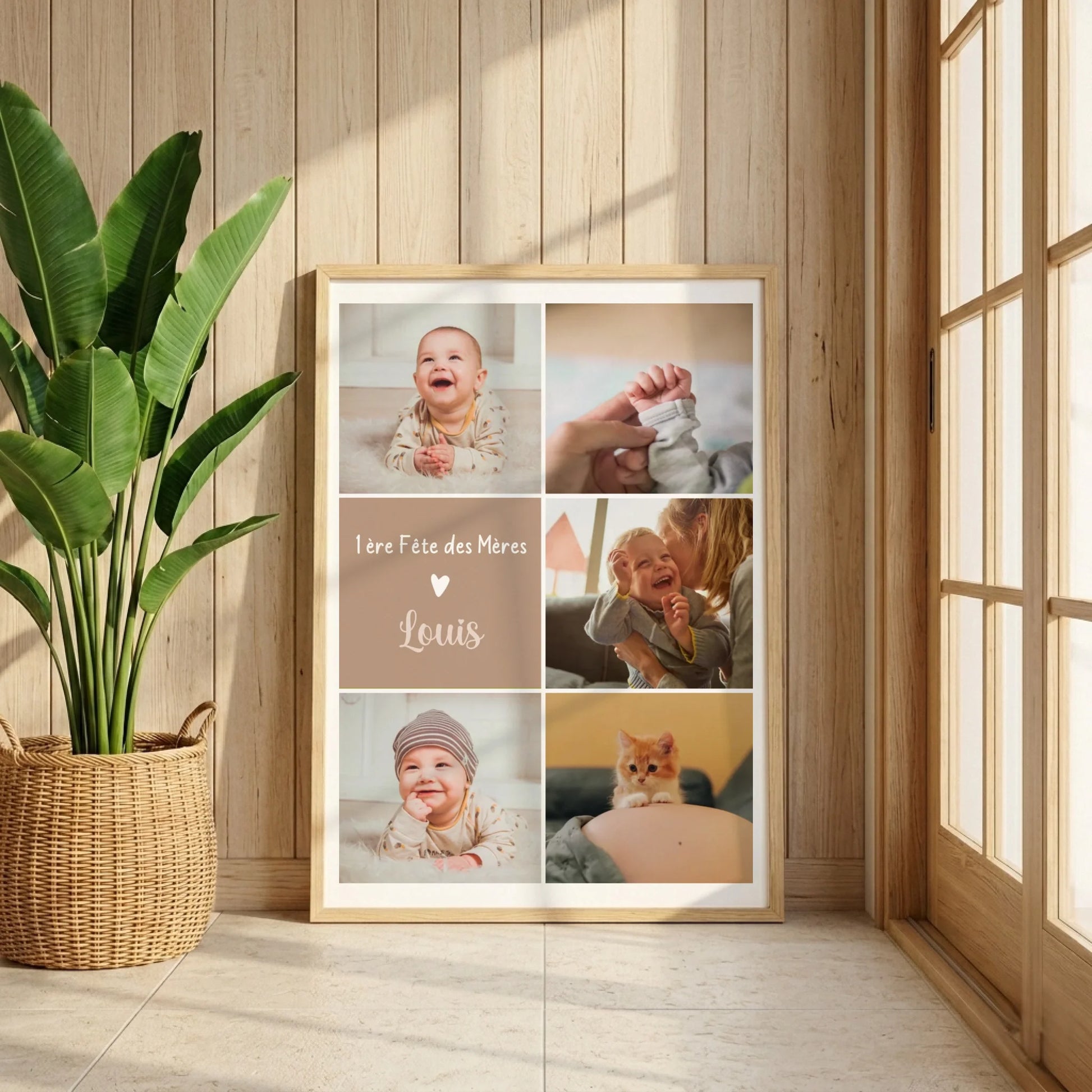 Cadeau 1ère Fête des Mères – Affiche photo personnalisée avec prénom
