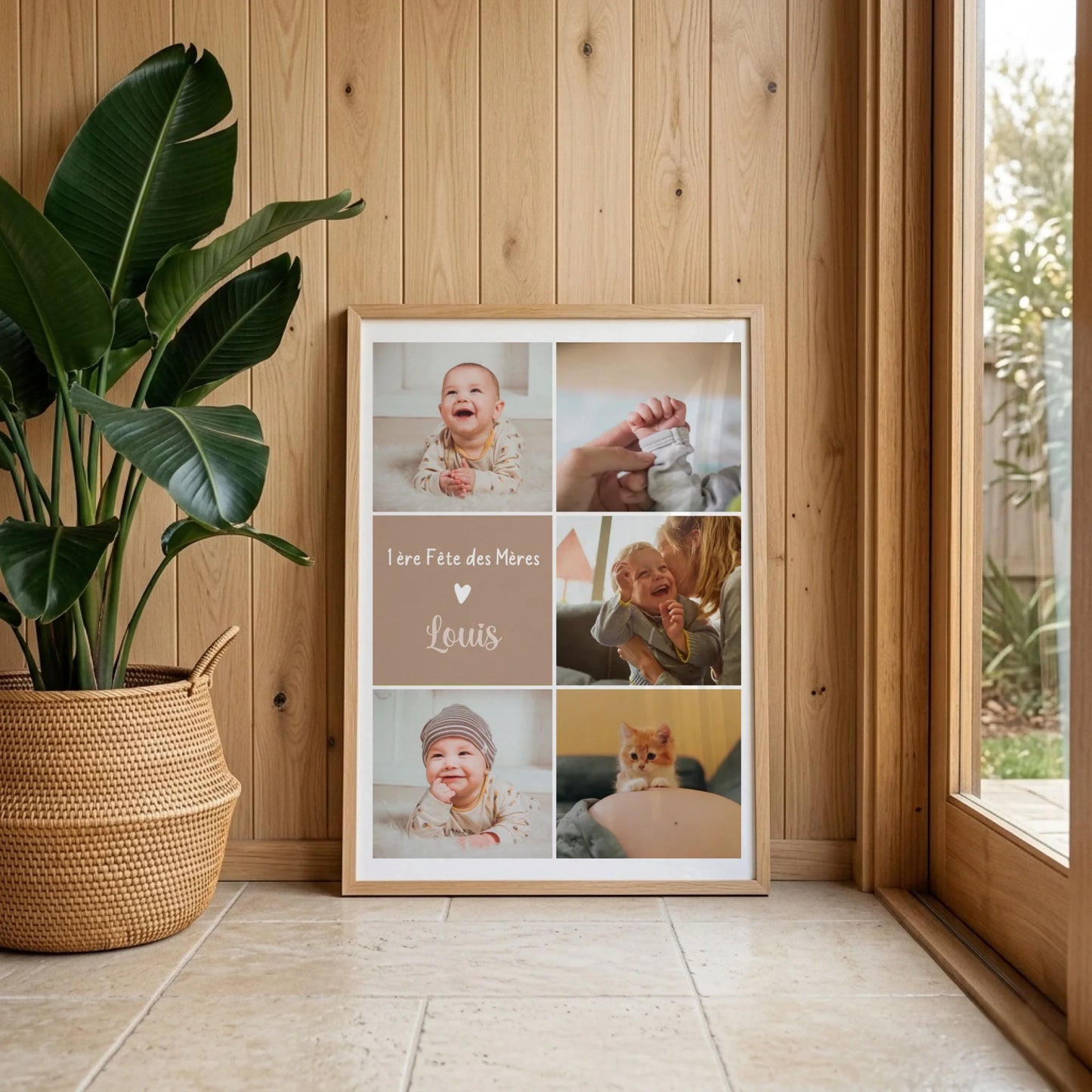 Cadeau 1ère Fête des Mères – Affiche photo personnalisée avec prénom