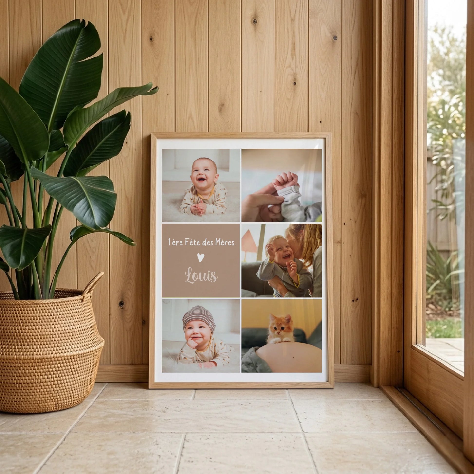 Cadeau 1ère Fête des Mères – Affiche photo personnalisée avec prénom