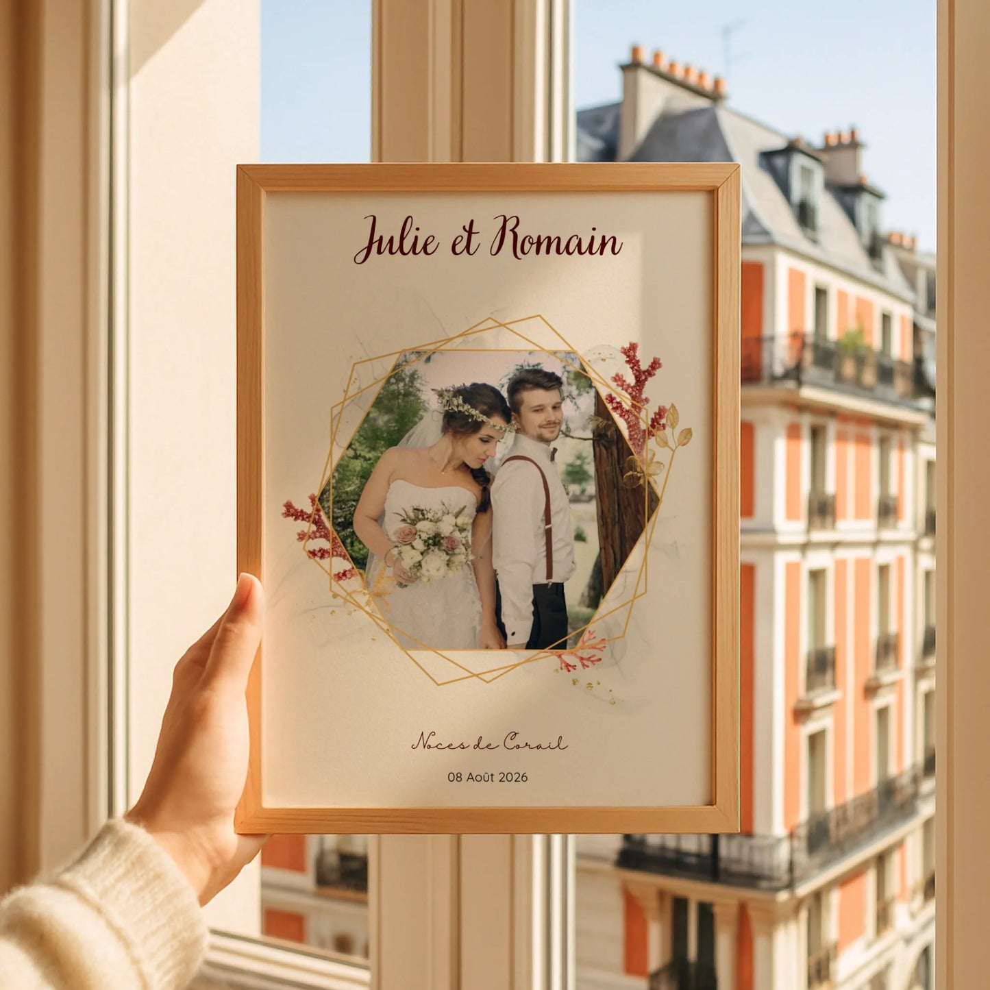 Cadeau Noces de Corail - Affiche Personnalisée 11 Ans de Mariage